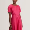 ALLISON Keten Raglan Kollu Maxi Elbise