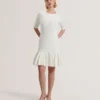 ALZANN Pileli Etek Ucu Örme Bodycon Mini Elbise