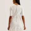 ALZANN Pileli Etek Ucu Örme Bodycon Mini Elbise