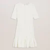 ALZANN Pileli Etek Ucu Örme Bodycon Mini Elbise