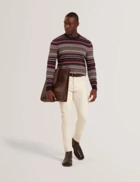 AMARAT Fair Isle Bisiklet Yaka Yün Kazak