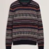 AMARAT Fair Isle Bisiklet Yaka Yün Kazak