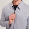 ASHLEYJ Keten Pamuklu Fermuarlı Harrington Ceket