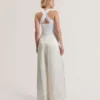 BAIBLU Halter Yaka Örme Korse Tulum