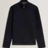 CAINDLE Waffle Örgü Çeyrek Fermuarlı Sweatshirt