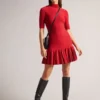 CANDDY Pileli Etek Ucu Bodycon Örme Mini Elbise