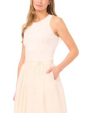 COLETTE Nervürlü Örme Racer Tank Top