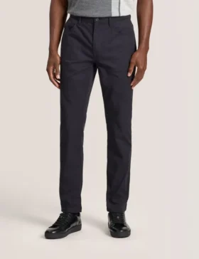 COMPACT HERRINGBONE PANTOLON Black Beauty