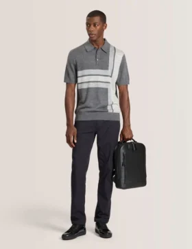 COMPACT HERRINGBONE PANTOLON Black Beauty