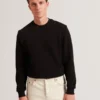 ELATES Balıksırtı Desenli Yuvarlak Yaka Sweatshirt