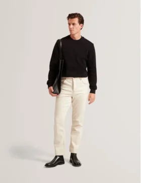 ELATES Balıksırtı Desenli Yuvarlak Yaka Sweatshirt