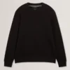 ELATES Balıksırtı Desenli Yuvarlak Yaka Sweatshirt