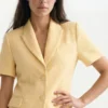 EUGENIA Özel Dikim Kısa Kollu Dokuma Blazer