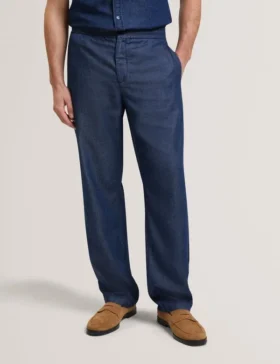 GANMO Bol Kesim Çekip Giyilen Chambray Pantolon