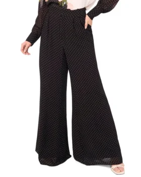GENİŞ PAÇALI TUCK PANTOLON Siyah