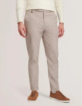HANDLY Mikro Houndstooth Dar Kesim Pantolon