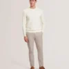 HANDLY Mikro Houndstooth Dar Kesim Pantolon