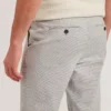 HANDLY Mikro Houndstooth Dar Kesim Pantolon