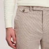 HANDLY Mikro Houndstooth Dar Kesim Pantolon