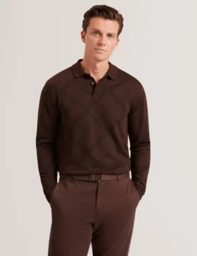 HAVEL Argyle Örgü Uzun Kollu Polo Gömlek