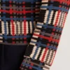 HENREIN Saf Pamuklu Patchwork Örgü Fermuarlı Ceket