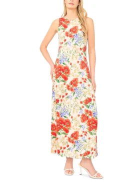 JULIANNE Poppy Desenli Tank Maxi Elbise