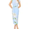 KAITY Zambak Desenli Jersey Bodycon Midi Elbise