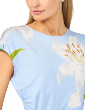 KAITY Zambak Desenli Jersey Bodycon Midi Elbise
