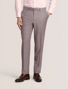 KIŞlık Sharkskin Yün Modern Kesim Takım Elbise Pantolonu