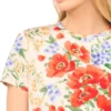 KNITTOP Poppy Desenli Dar Kesim Tişört