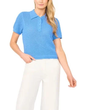 LILAC Açık Örgü Kısa Kollu Polo Gömlek