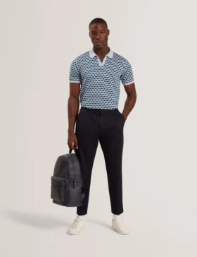 LIRIEN Geometrik Jakarlı Pike Polo Gömlek