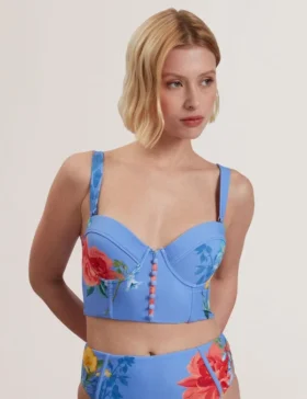LORIIAA Desenli Balenli Bikini Üstü