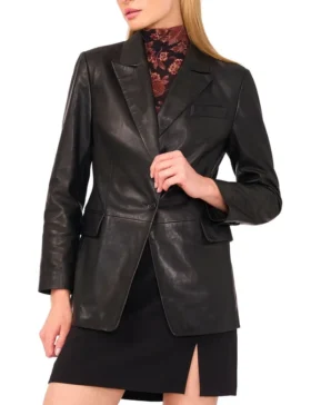 LYNDE Deri Tek Sıralı Blazer