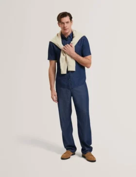MIREK Normal Kesim Chambray Kısa Kollu Gömlek