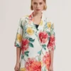 NYMPHA Çiçek Desenli Kısa Kollu Oversized Blazer