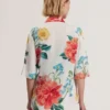 NYMPHA Çiçek Desenli Kısa Kollu Oversized Blazer