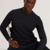 ORLAITE Waffle Örgü Yuvarlak Yaka Sweatshirt