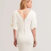 REBEXXA Geniş Kollu Örme Bodycon Midi Elbise