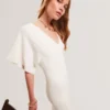REBEXXA Geniş Kollu Örme Bodycon Midi Elbise