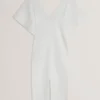 REBEXXA Geniş Kollu Örme Bodycon Midi Elbise
