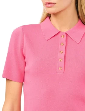 RONNI Nervürlü Örme Kısa Kollu Polo Gömlek