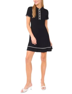 SALLY Kısa Kollu Polo Mini Elbise