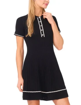 SALLY Kısa Kollu Polo Mini Elbise