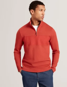 SIMONEA Dokulu Panelli Yarım Fermuarlı Modal Sweatshirt