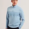 SIMONEA Dokulu Panelli Yarım Fermuarlı Modal Sweatshirt