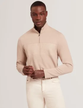 SIMONEA Dokulu Panelli Yarım Fermuarlı Modal Sweatshirt