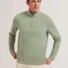 SIMONEA Dokulu Panelli Yarım Fermuarlı Modal Sweatshirt