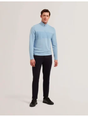 SIMONEA Dokulu Panelli Yarım Fermuarlı Modal Sweatshirt