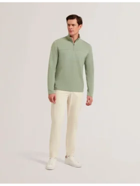 SIMONEA Dokulu Panelli Yarım Fermuarlı Modal Sweatshirt